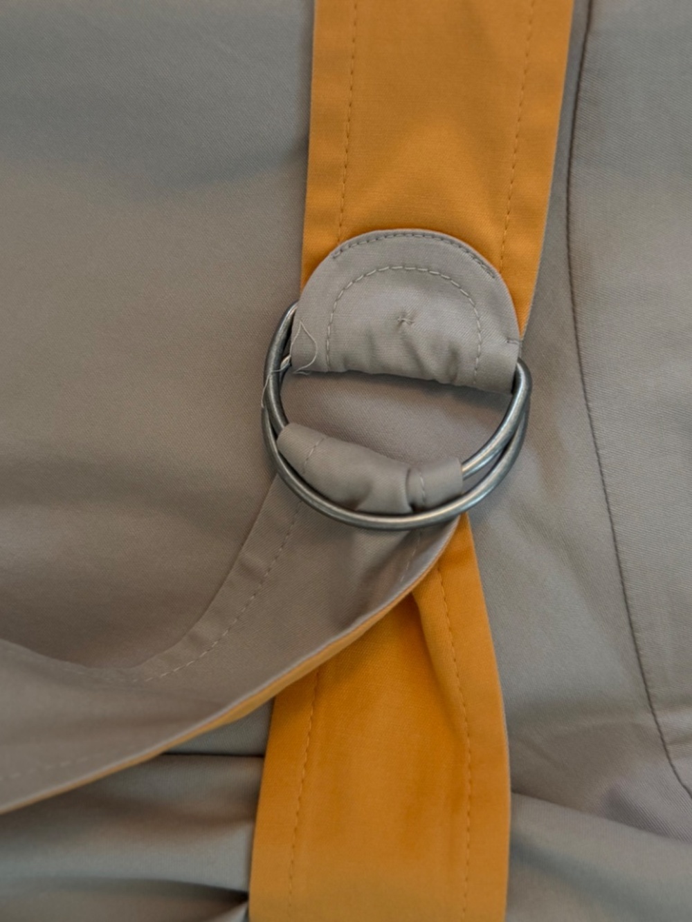 Akris Punto Khaki/Orange Cotton Colorblock Belted Midi Dress Size 4 - Picture 3 of 8